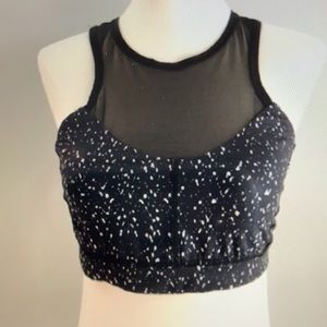 Lululemon 🍋 High Neck Mesh Splatter Bra Top Sz 10